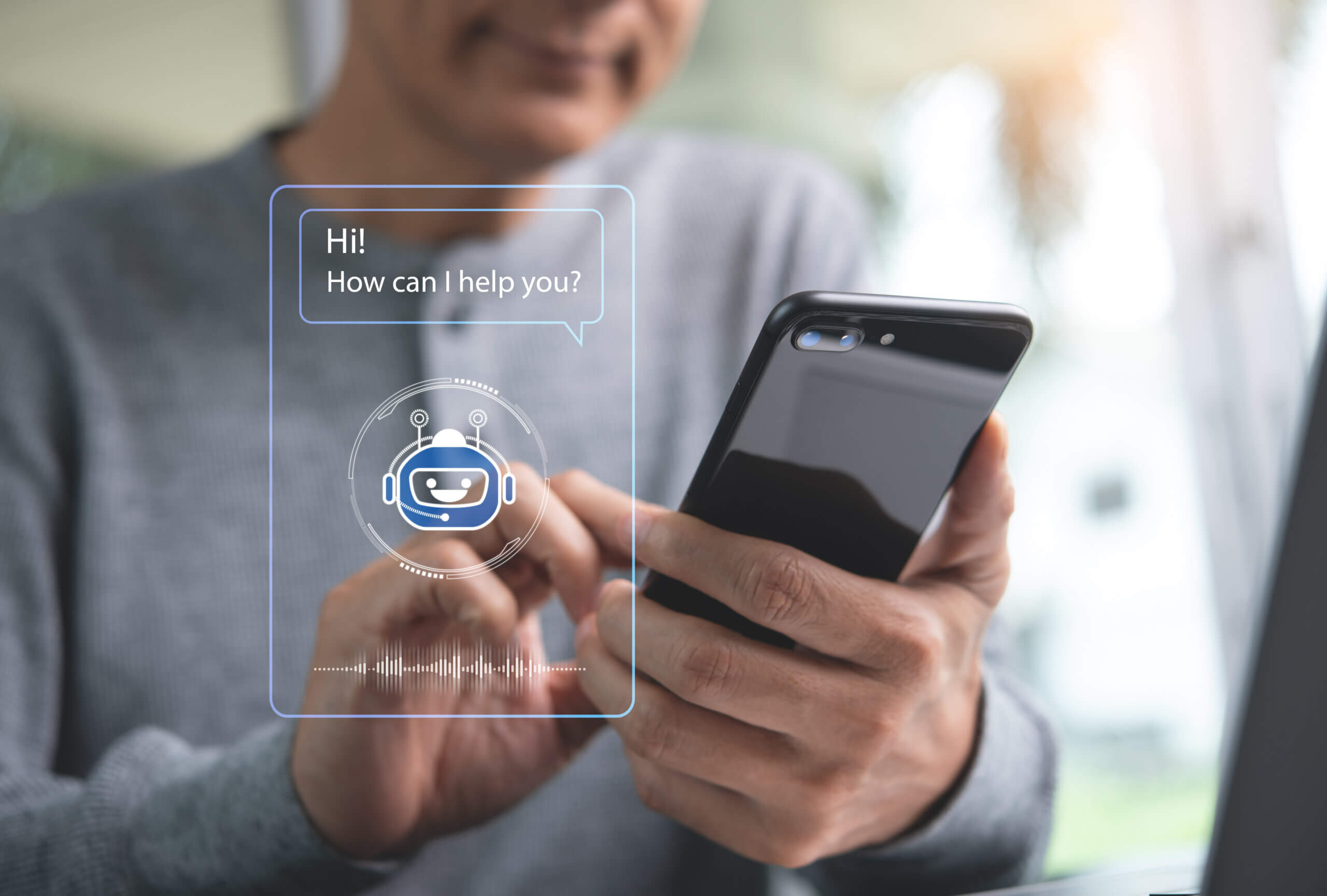 Smartphone displaying an artificial intelligence chat assistant.